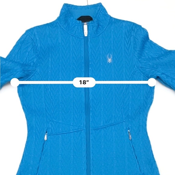 Spyder Women’s Blue Quilted Core Sweater Jacket Zip Up Front Size M - Picture 6 of 11